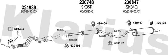 Klarius 930974E - Система выпуска ОГ autosila-amz.com