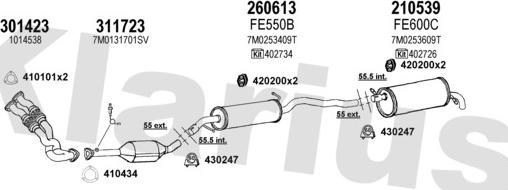 Klarius 930563E - Система выпуска ОГ autosila-amz.com