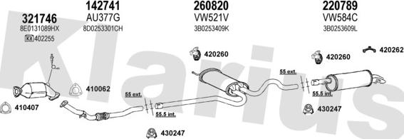 Klarius 930896E - Система выпуска ОГ autosila-amz.com