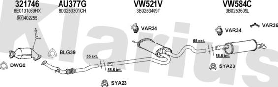 Klarius 930896U - Система выпуска ОГ autosila-amz.com