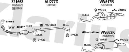 Klarius 930802U - Система выпуска ОГ autosila-amz.com