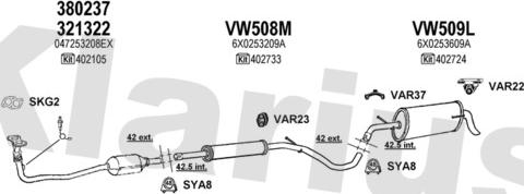 Klarius 930833U - Система выпуска ОГ autosila-amz.com