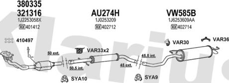 Klarius 930821U - Система выпуска ОГ autosila-amz.com