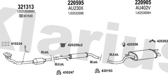 Klarius 930702E - Система выпуска ОГ autosila-amz.com