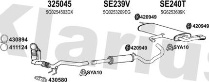 Klarius 931917U - Система выпуска ОГ autosila-amz.com