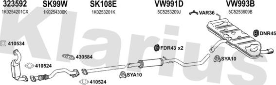 Klarius 931926U - Система выпуска ОГ autosila-amz.com