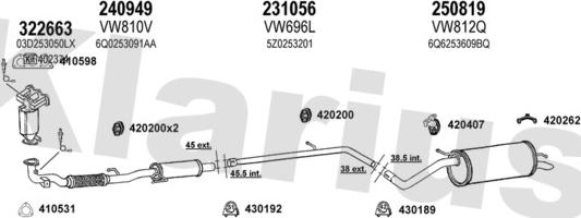 Klarius 931496E - Система выпуска ОГ autosila-amz.com