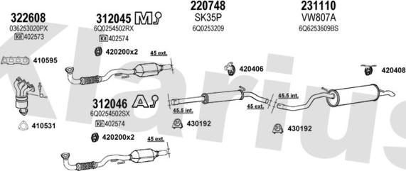 Klarius 931471E - Система выпуска ОГ autosila-amz.com