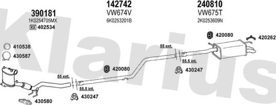 Klarius 931599E - Система выпуска ОГ autosila-amz.com