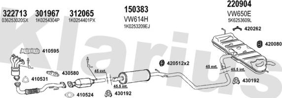 Klarius 931561E - Система выпуска ОГ autosila-amz.com