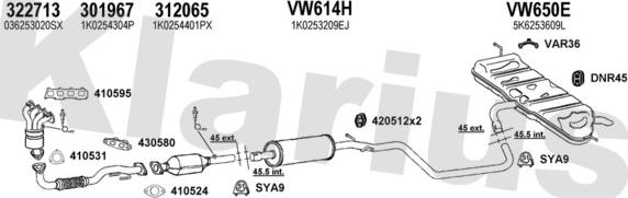 Klarius 931561U - Система выпуска ОГ autosila-amz.com