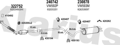 Klarius 931608E - Система выпуска ОГ autosila-amz.com