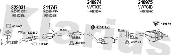 Klarius 931619E - Система выпуска ОГ autosila-amz.com