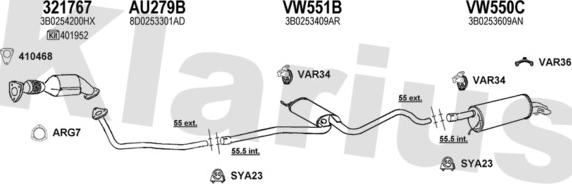 Klarius 931028U - Система выпуска ОГ autosila-amz.com