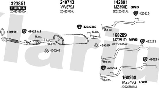 Klarius 931854E - Система выпуска ОГ autosila-amz.com