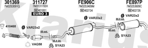 Klarius 931802U - Система выпуска ОГ autosila-amz.com