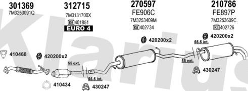 Klarius 931811E - Система выпуска ОГ autosila-amz.com