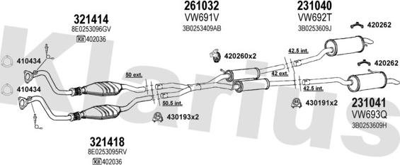 Klarius 931393E - Система выпуска ОГ autosila-amz.com