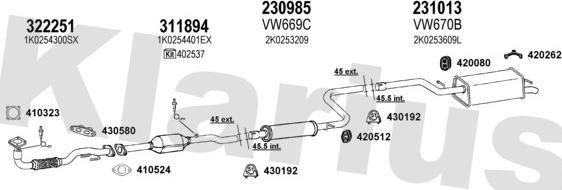 Klarius 931329E - Система выпуска ОГ autosila-amz.com