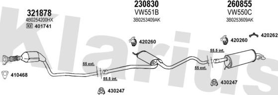 Klarius 931201E - Система выпуска ОГ autosila-amz.com