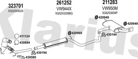 Klarius 931765E - Система выпуска ОГ autosila-amz.com