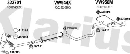 Klarius 931765U - Система выпуска ОГ autosila-amz.com