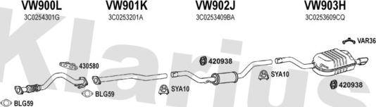 Klarius 931730U - Система выпуска ОГ autosila-amz.com