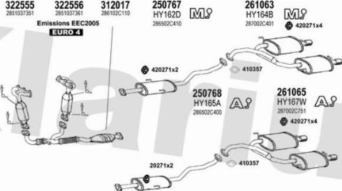 Klarius 450246E - Система выпуска ОГ autosila-amz.com