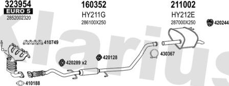 Klarius 450253E - Система выпуска ОГ autosila-amz.com