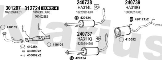 Klarius 420433E - Система выпуска ОГ autosila-amz.com