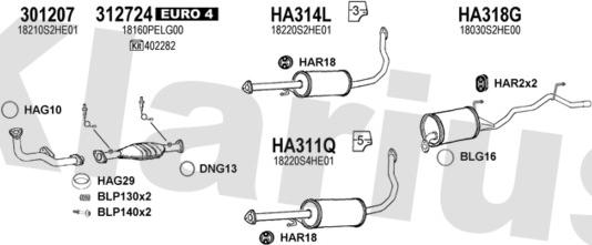 Klarius 420433U - Система выпуска ОГ autosila-amz.com