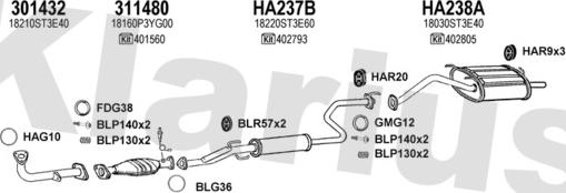 Klarius 420160U - Система выпуска ОГ autosila-amz.com