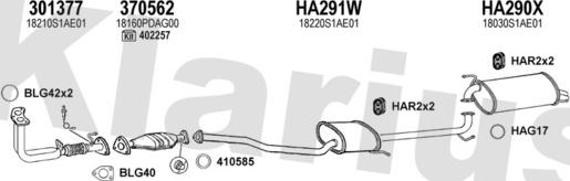 Klarius 420183U - Система выпуска ОГ autosila-amz.com