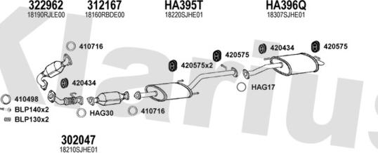Klarius 420249U - Система выпуска ОГ autosila-amz.com