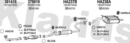 Klarius 420253U - Система выпуска ОГ autosila-amz.com