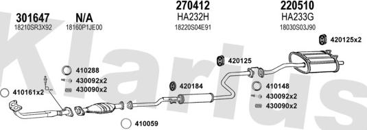 Klarius 420252E - Система выпуска ОГ autosila-amz.com