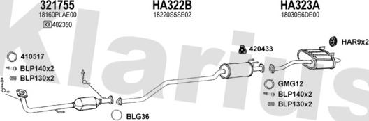 Klarius 420215U - Система выпуска ОГ autosila-amz.com