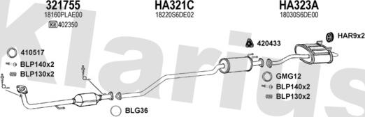 Klarius 420216U - Система выпуска ОГ autosila-amz.com