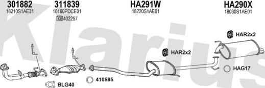 Klarius 420229U - Система выпуска ОГ autosila-amz.com