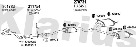 Klarius 420221E - Система выпуска ОГ autosila-amz.com