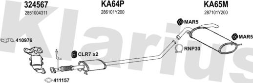 Klarius 500068U - Система выпуска ОГ autosila-amz.com