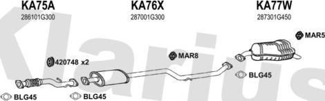 Klarius 500075U - Система выпуска ОГ autosila-amz.com