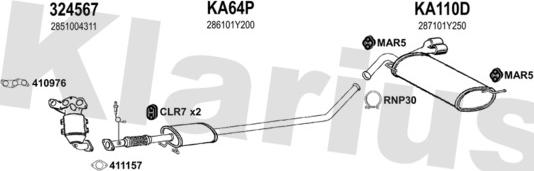 Klarius 500137U - Система выпуска ОГ autosila-amz.com