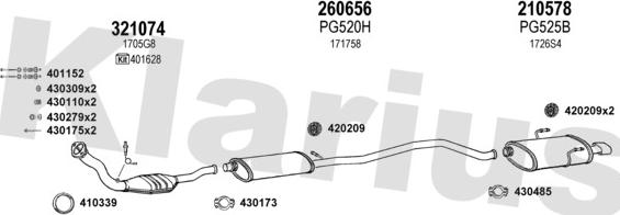 Klarius 630497E - Система выпуска ОГ autosila-amz.com