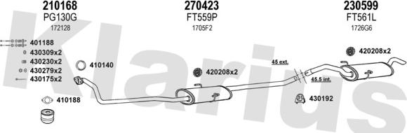 Klarius 630428E - Система выпуска ОГ autosila-amz.com