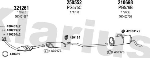 Klarius 630576E - Система выпуска ОГ autosila-amz.com