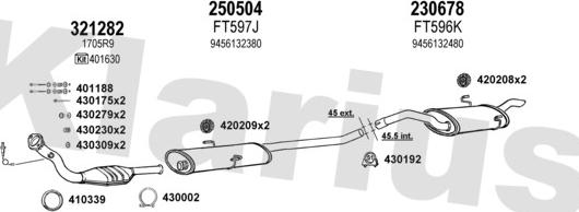 Klarius 630645E - Система выпуска ОГ autosila-amz.com