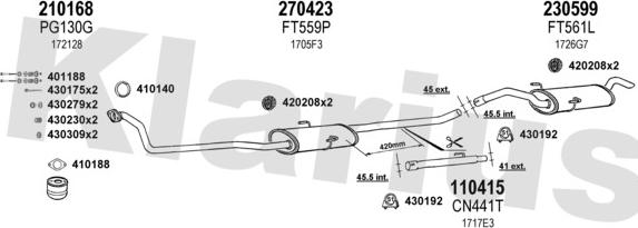 Klarius 630615E - Система выпуска ОГ autosila-amz.com