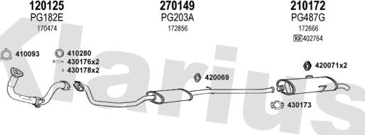 Klarius 630106E - Система выпуска ОГ autosila-amz.com