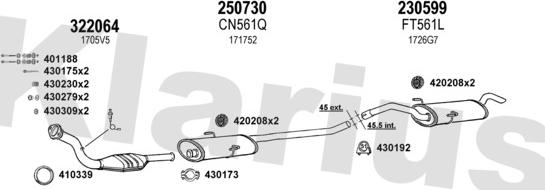 Klarius 630845E - Система выпуска ОГ autosila-amz.com